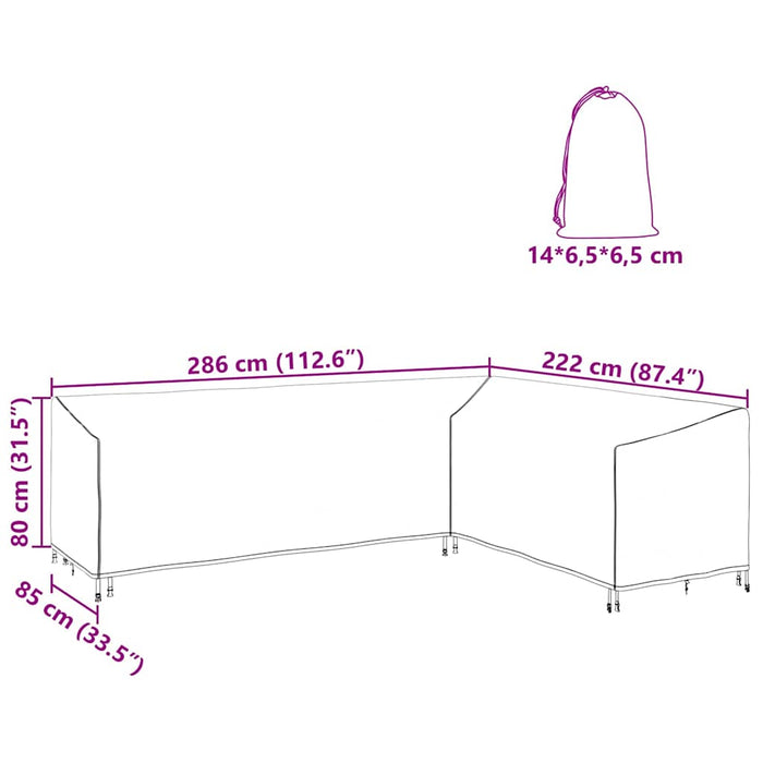 Husă pentru mobilier de exterior 286 x 222 x 80 cm - WALTI WALTI