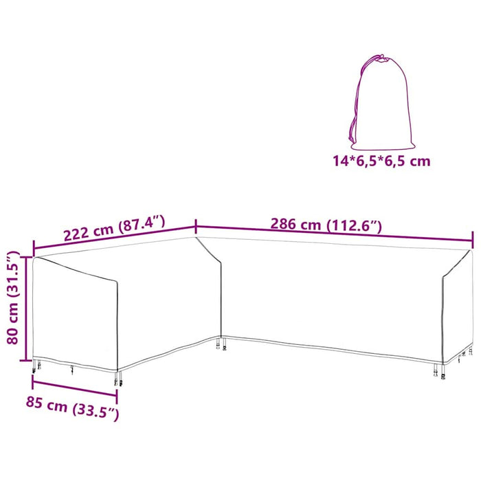 Husă pentru mobilier de exterior 286 x 222 x 80 cm - WALTI WALTI