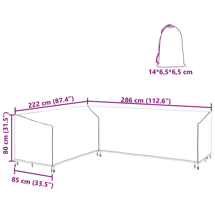 Husă pentru mobilier de exterior 286 x 222 x 80 cm - WALTI WALTI