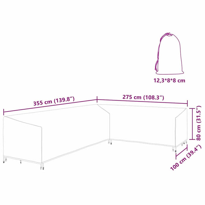 Husă pentru mobilier de exterior 355 x 275 x 80 cm - WALTI WALTI