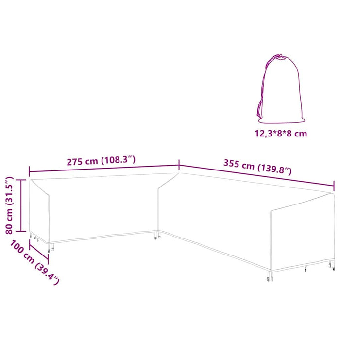 Husă pentru mobilier de exterior 355 x 275 x 80 cm - WALTI WALTI