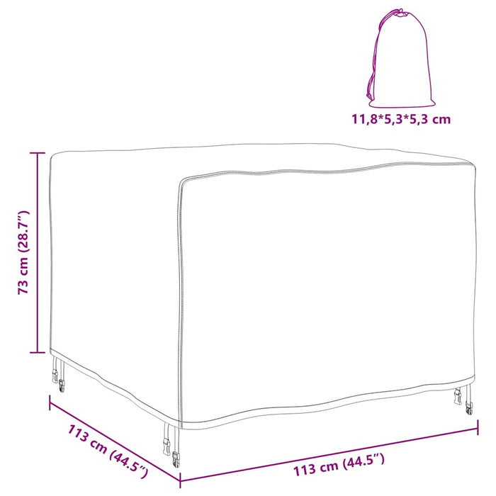 Husă pentru mobilier de exterior Negru 113 x 113 x 73 cm 420D - WALTI WALTI