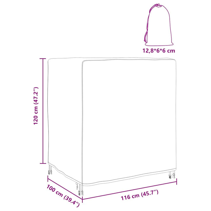 Husă pentru mobilier de exterior Negru 116 x 100 x 120 cm 210D - WALTI WALTI