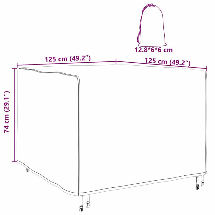 Husă pentru mobilier de exterior 125 x 125 x 74 cm - WALTI WALTI