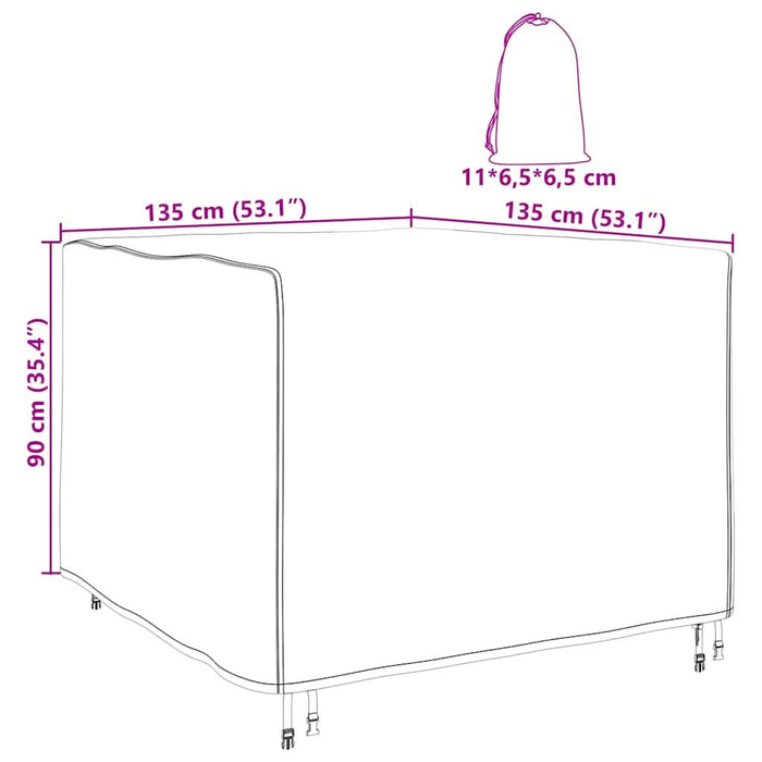 Husă pentru mobilier de exterior 135 x 135 x 90 cm - WALTI WALTI