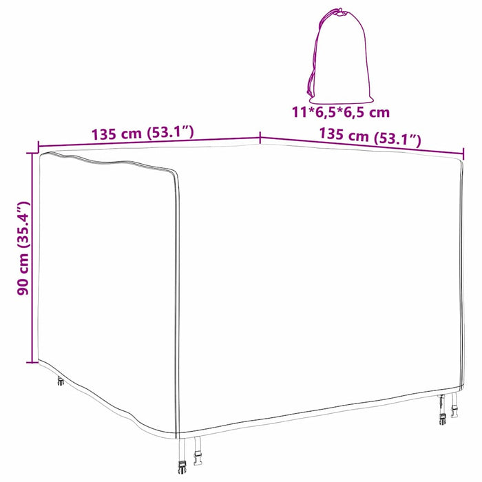 Husă pentru mobilier de exterior 135 x 135 x 90 cm - WALTI WALTI