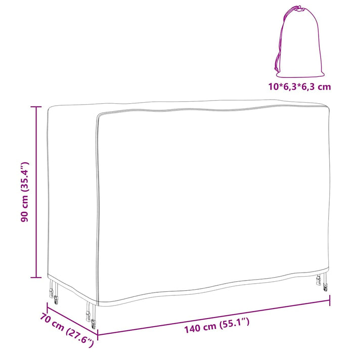 Husă pentru mobilier de exterior Negru 140 x 70 x 90 cm 210D - WALTI WALTI
