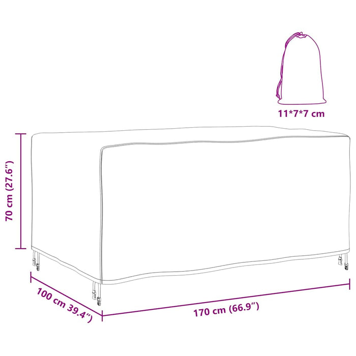 Husă pentru mobilier de exterior Negru 170 x 100 x 70 cm 420D - WALTI WALTI