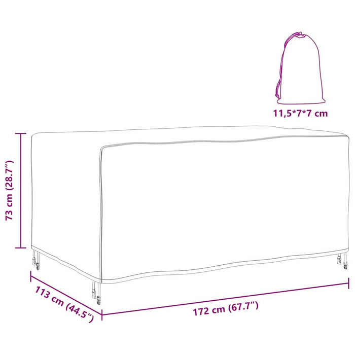 Husă pentru mobilier de exterior Negru 172 x 113 x 73 cm 420D - WALTI WALTI