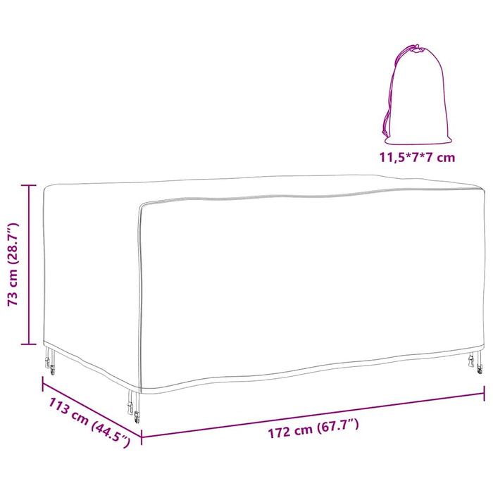 Husă pentru mobilier de exterior Negru 172 x 113 x 73 cm 600D - WALTI WALTI