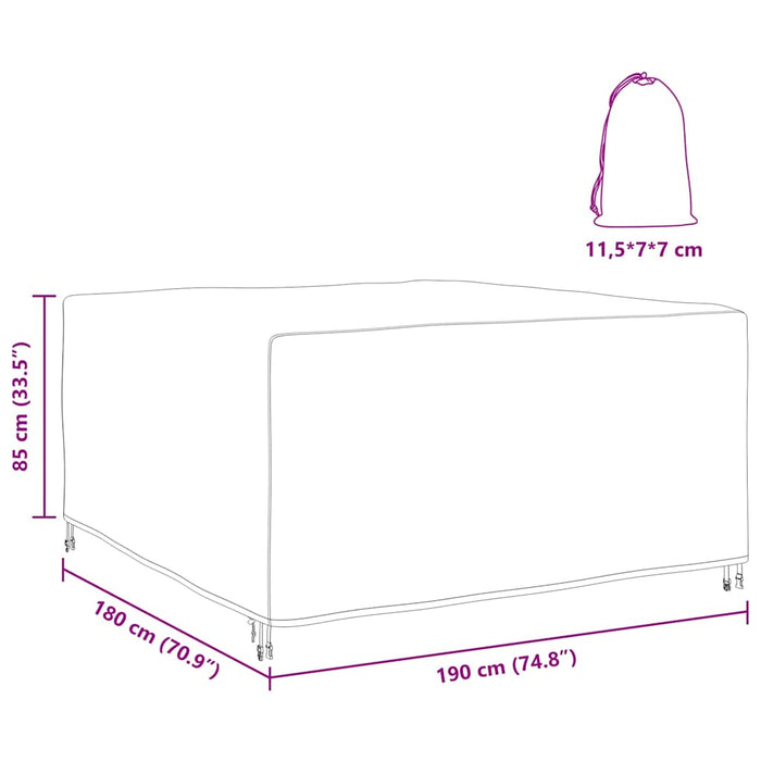 Husă pentru mobilier de exterior Negru 180 x 190 x 85 cm 420D - WALTI WALTI