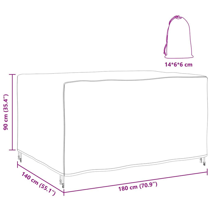 Husă pentru mobilier de exterior Negru 180 x 140 x 90 cm 420D - WALTI WALTI