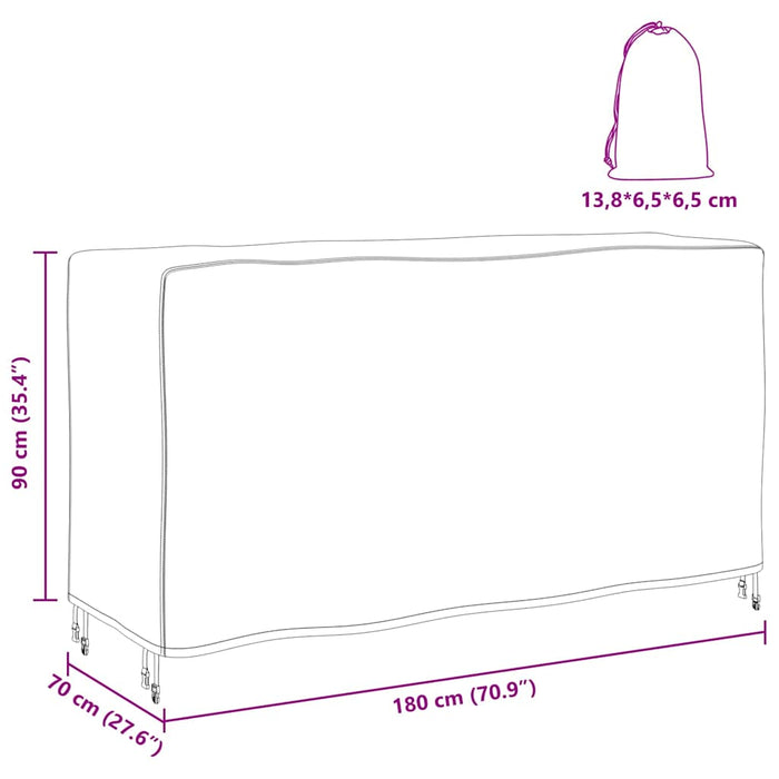 Husă pentru mobilier de exterior Negru 180 x 70 x 90 cm 420D - WALTI WALTI
