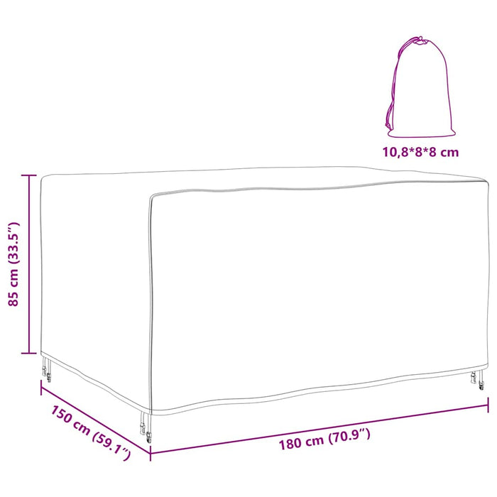 Husă pentru mobilier de exterior Negru 180 x 150 x 85 cm 210D - WALTI WALTI