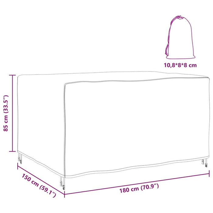 Husă pentru mobilier de exterior Negru 180 x 150 x 85 cm 420D - WALTI WALTI