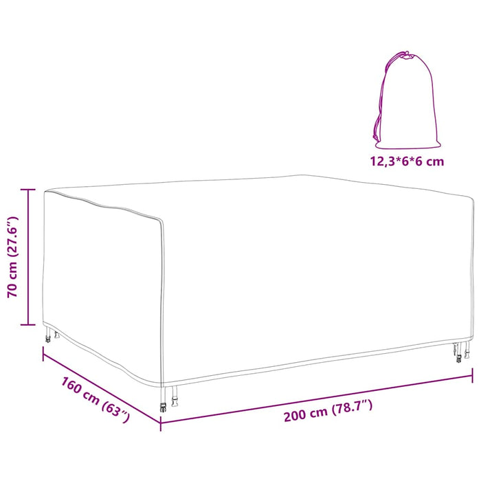 Husă pentru mobilier de exterior Negru 200 x 160 x 70 cm 210D - WALTI WALTI