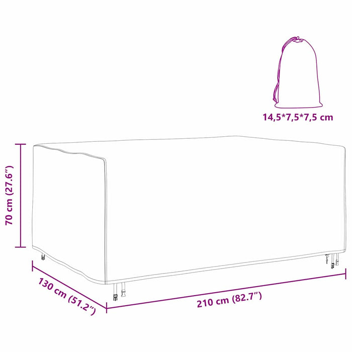 Husă pentru mobilier de exterior Negru 210 x 130 x 70 cm 210D - WALTI WALTI