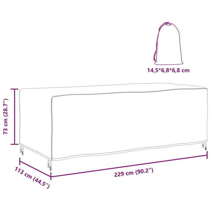 Husă pentru mobilier de exterior Negru 229 x 113 x 73 cm 210D - WALTI WALTI