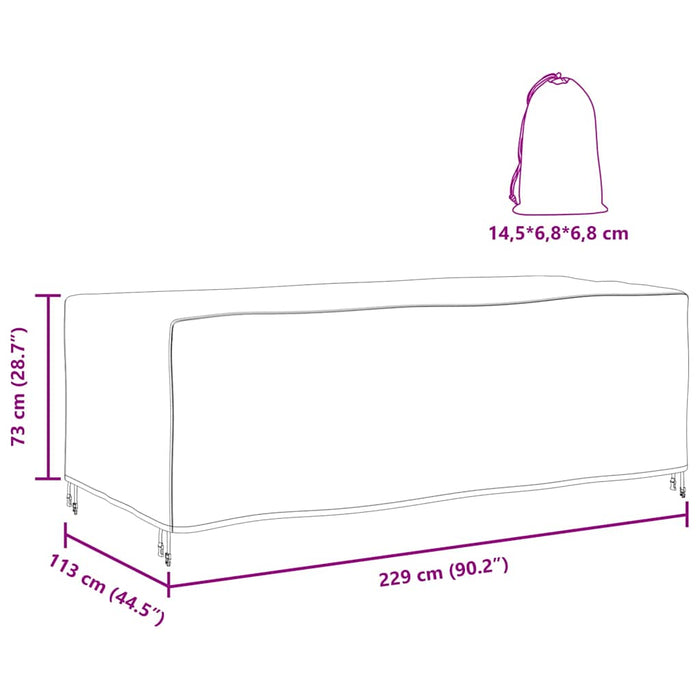 Husă pentru mobilier de exterior Negru 229 x 113 x 73 cm 420D - WALTI WALTI