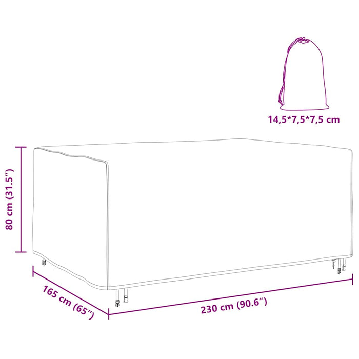 Husă pentru mobilier de exterior Negru 230 x 165 x 80 cm 210D - WALTI WALTI