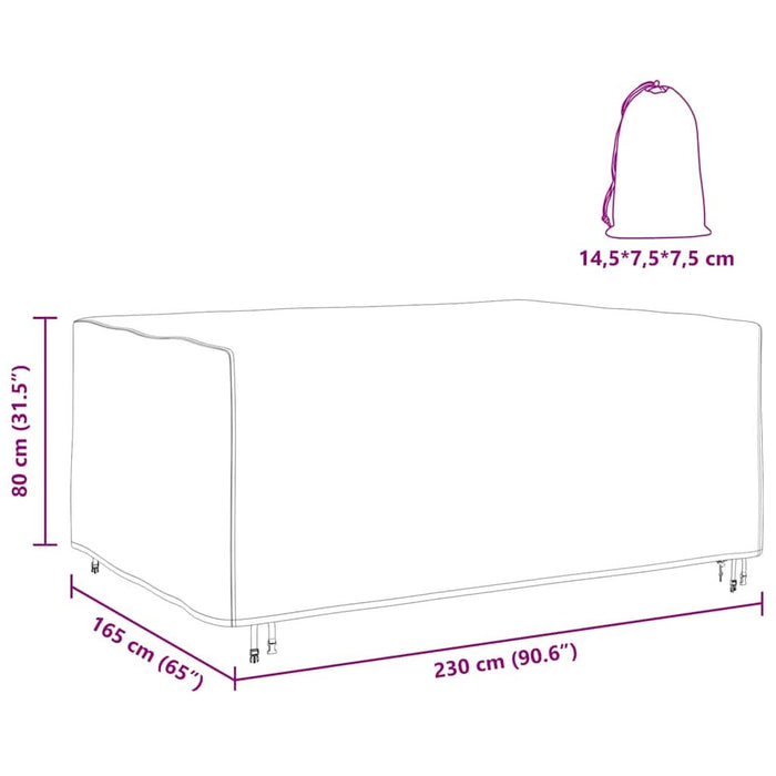 Husă pentru mobilier de exterior Negru 230 x 165 x 80 cm 420D - WALTI WALTI