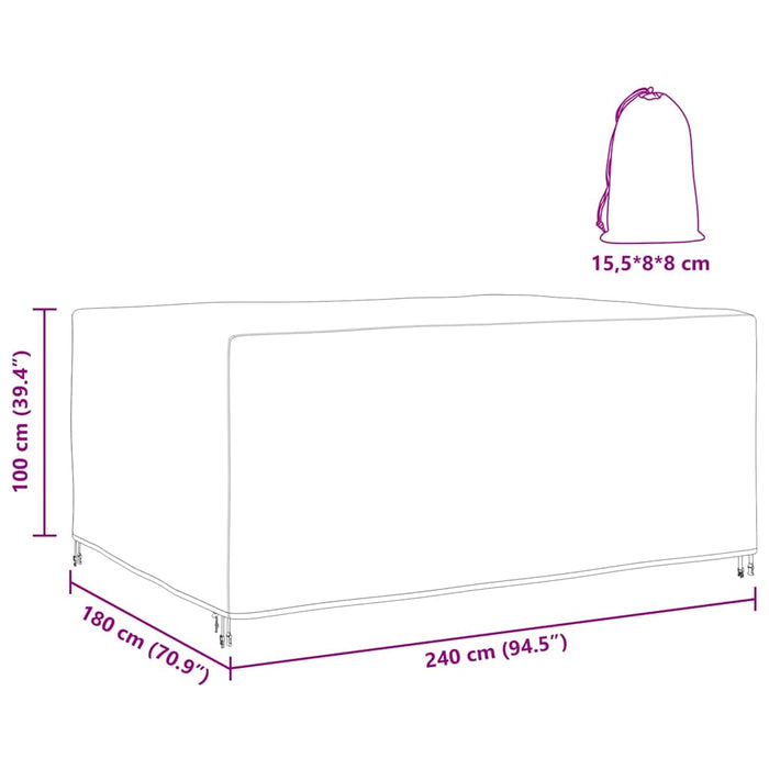 Husă pentru mobilier de exterior Negru 240 x 180 x 100 cm 420D - WALTI WALTI