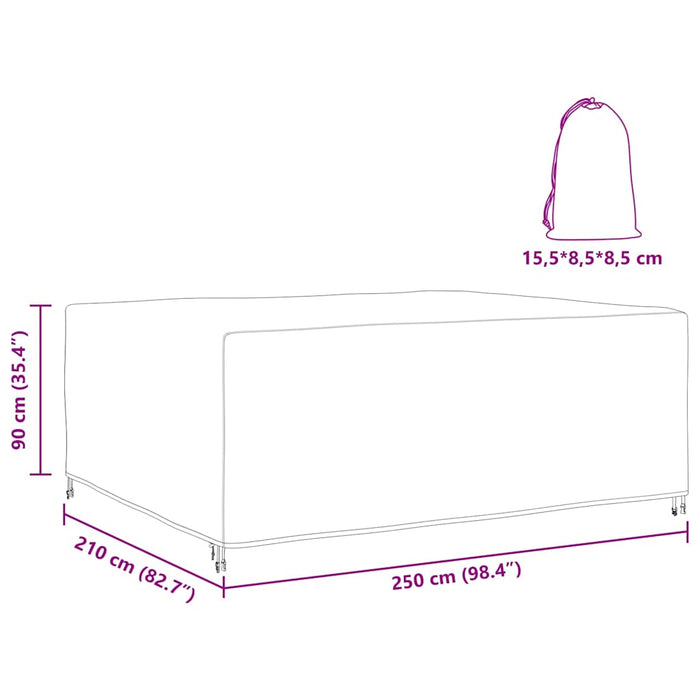 Husă pentru mobilier de exterior Negru 250 x 210 x 90 cm 210D - WALTI WALTI