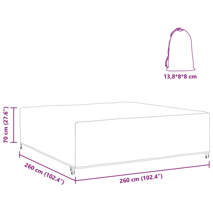 Husă pentru mobilier de exterior Negru 260 x 260 x 70 cm 600D - WALTI WALTI