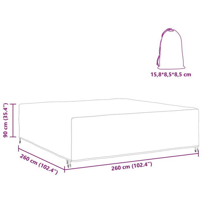 Husă pentru mobilier de exterior Negru 260 x 260 x 90 cm 420D - WALTI WALTI