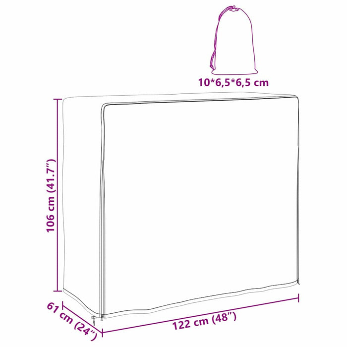 Husă pentru suport de lemne Negru 61 x 122 x 106 cm țesătură - WALTI WALTI