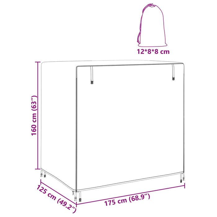Husă pentru leagăn de exterior Negru 175 x 125 x 180 cm WALTI