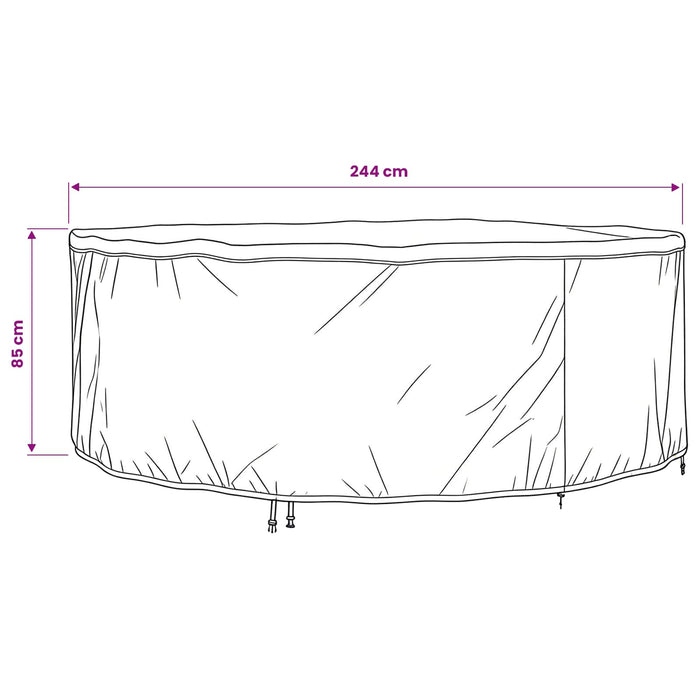 Husă pentru mobilă Negru 244 x 244 x 85 cm Textil Oxford 600D WALTI