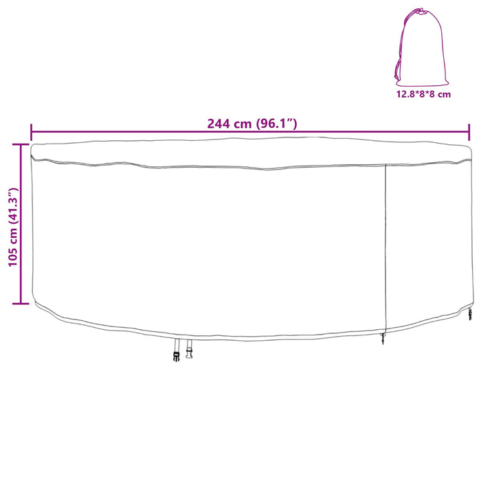 Husă pentru mobilă 244 x 244 x 105 cm Textil Oxford 420D Rotund - WALTI WALTI