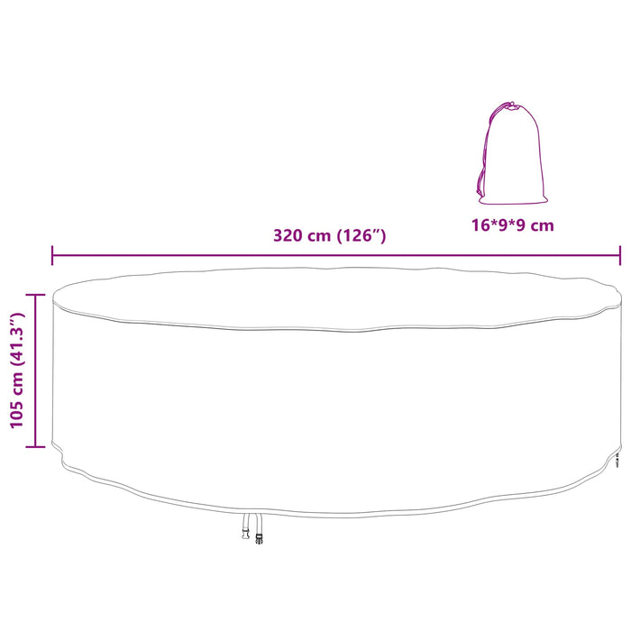 Husă pentru mobilă 320 x 320 x 105 cm Material Oxford 600D - WALTI WALTI