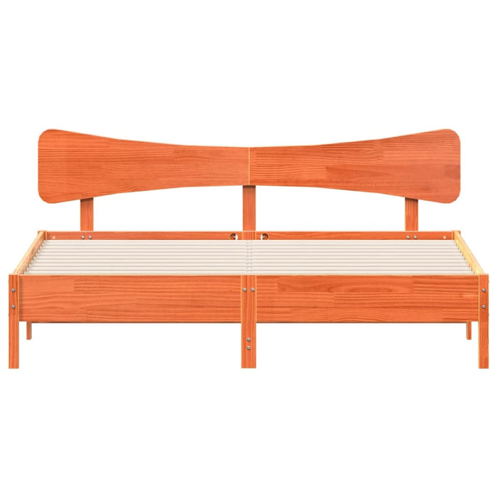 Cadru de pat fără saltea, maro ceruit 200x200 cm lemn masiv pin - WALTI WALTI