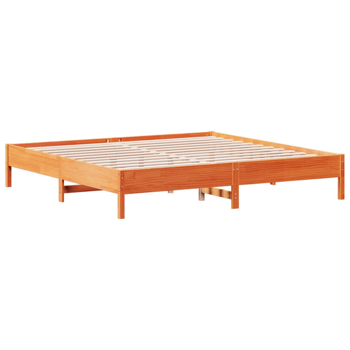 Cadru de pat fără saltea, maro ceruit 180x200 cm lemn masiv pin WALTI