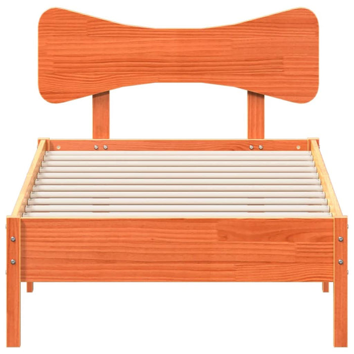Cadru pat fără saltea, maro ceruit, 75x190 cm, lemn masiv pin - WALTI WALTI