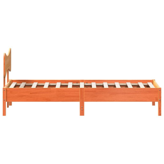 Cadru pat fără saltea, maro ceruit, 75x190 cm, lemn masiv pin - WALTI WALTI