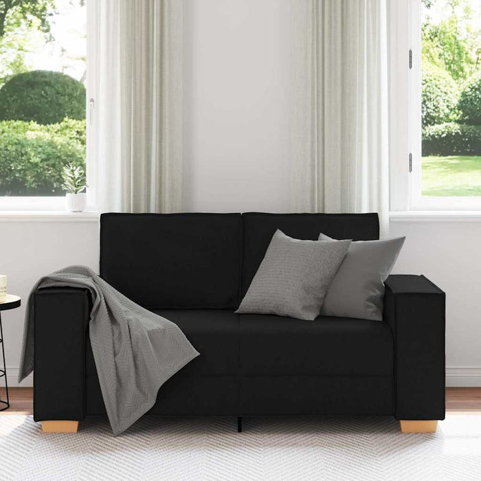Canapea cu 2 locuri, neagră, 160x78x84 cm, material textil - WALTI WALTI