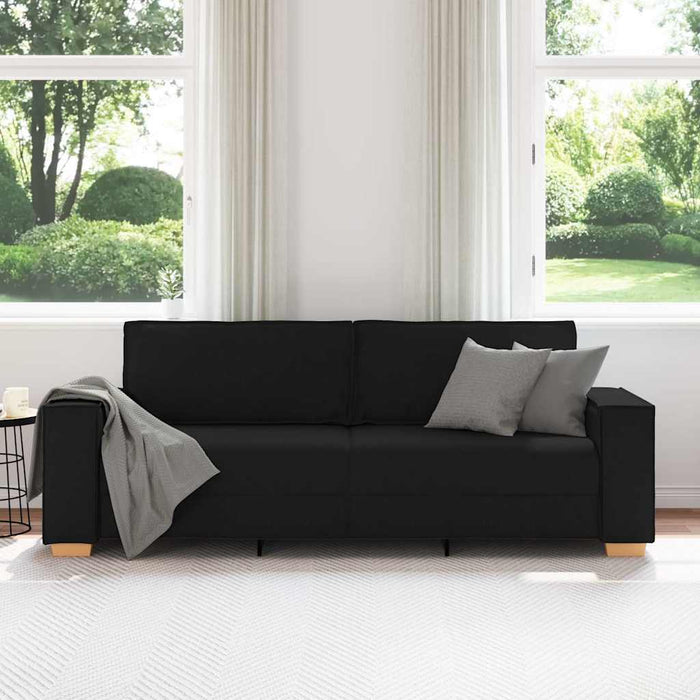 Canapea cu 3 locuri, neagră, 220x78x84 cm, material textil - WALTI WALTI