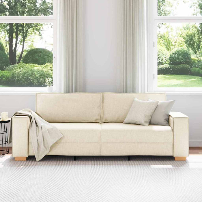 Canapea Bej 220 x 80 x 84 cm Material textil din in - WALTI WALTI