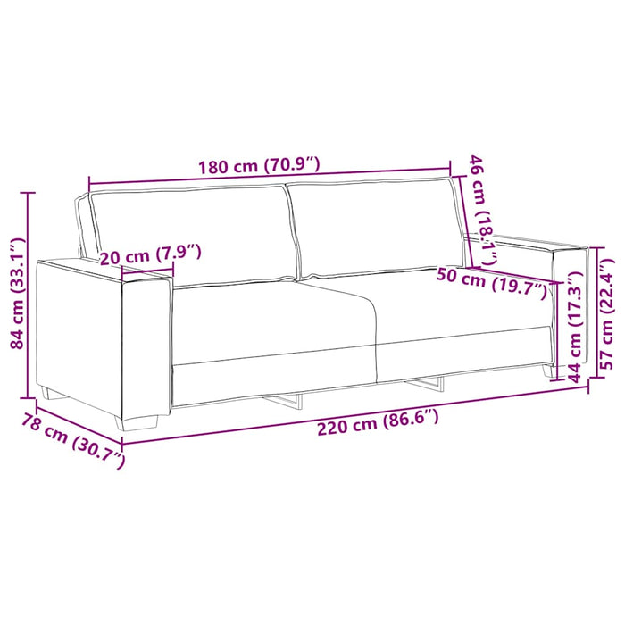 Canapea Bej 220 x 80 x 84 cm Material textil din in - WALTI WALTI