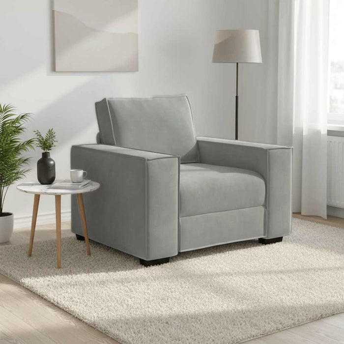 Canapea scaun gri deschis 100x78x84 cm catifea WALTI