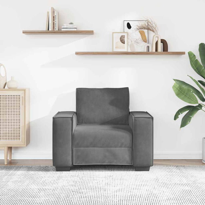 Canapea scaun gri închis 100x78x84 cm catifea WALTI