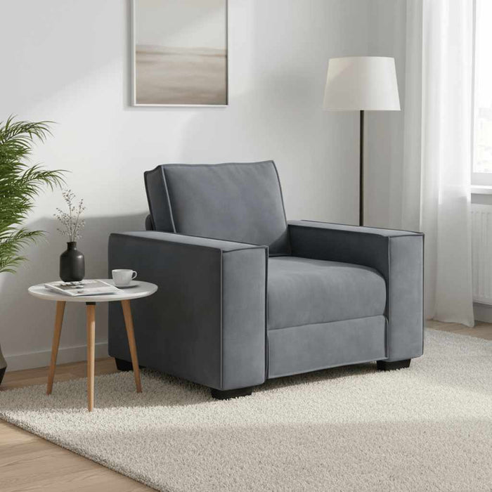 Canapea scaun gri închis 100x78x84 cm catifea WALTI