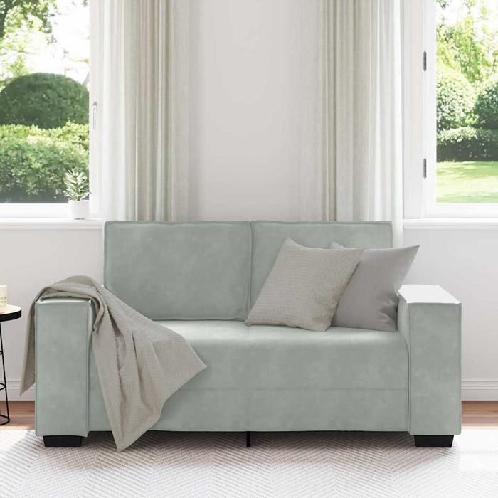 Canapea cu 2 locuri, gri deschis, 160x78x84 cm, catifea WALTI