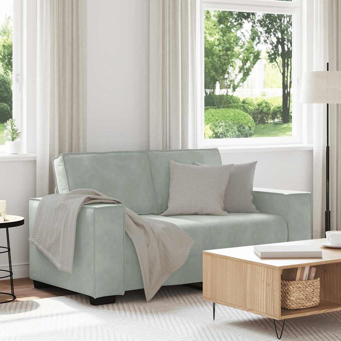 Canapea cu 2 locuri, gri deschis, 160x78x84 cm, catifea WALTI