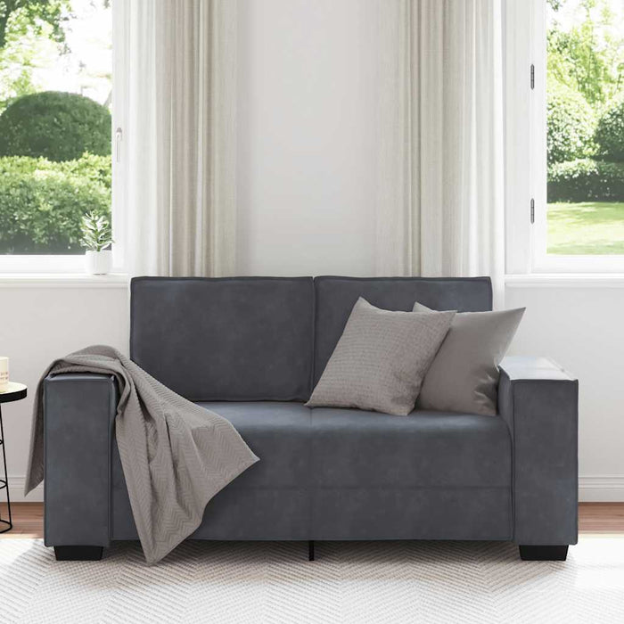 Canapea cu 2 locuri, gri închis, 160x78x84 cm, catifea WALTI