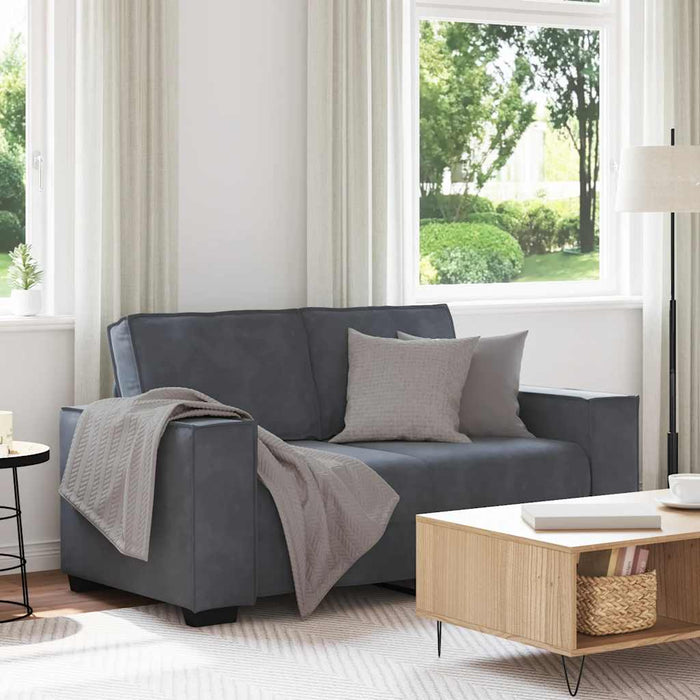 Canapea cu 2 locuri, gri închis, 160x78x84 cm, catifea WALTI