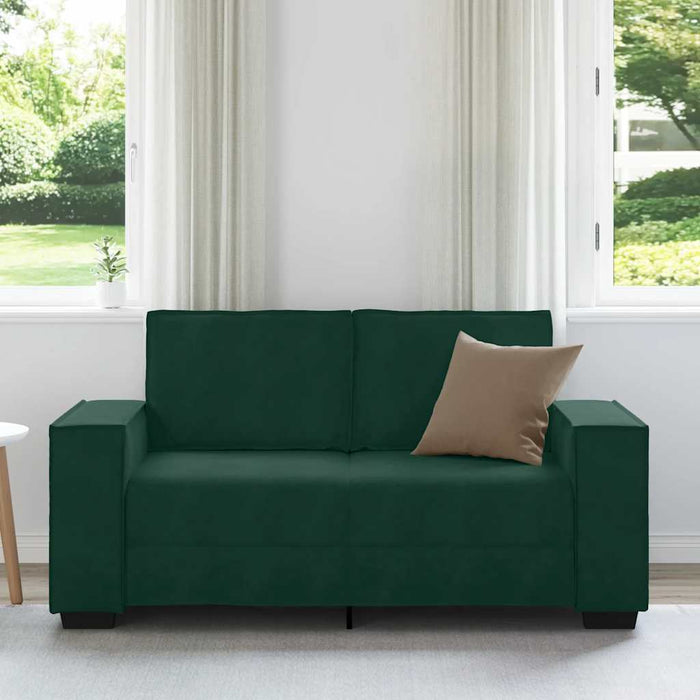 Canapea cu 2 locuri, verde închis, 160x78x84 cm, catifea WALTI